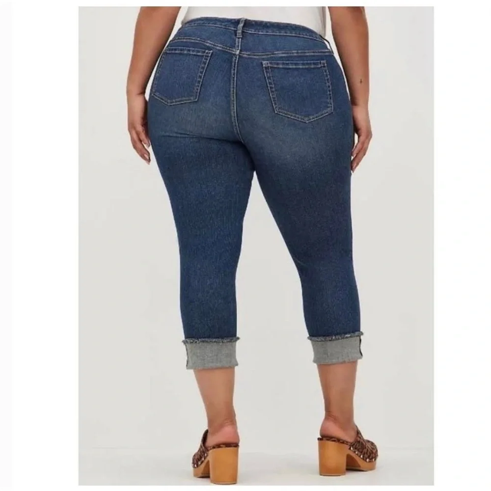 Torrid Distressed Crop Boyfriend Jean